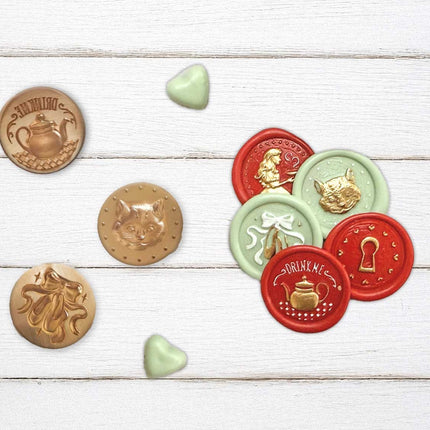 Lot de 6 sceaux diamètre cm 2,5 - Alice in Christmas