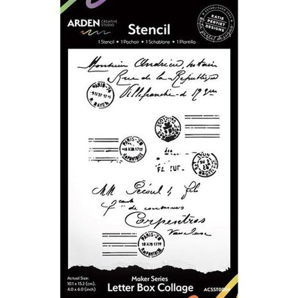 Pochoir Letter Box Collage 4x6 Inch Maker Series d’Arden Creative Studio