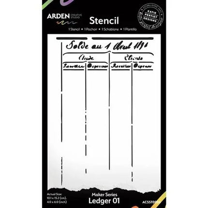 Pochoir Arden Creative Studio Maker Series 4x6 Inch Ledger 01