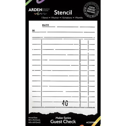 Pochoir Arden Creative Studio Maker Series 4x6 Inch Guest Check