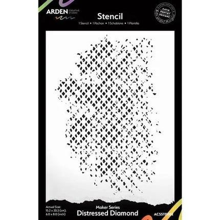 Pochoir Arden Creative Studio Maker Series 6x8 Inch Distressed Diamond