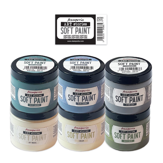 Sélection de peintures douces 6 pièces x ml 200