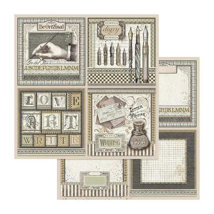 Papier de scrapbooking double face Cartes de calligraphie