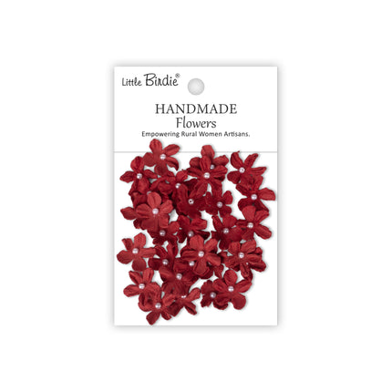 Fleurs faites main Pearl Petites - Rouge cardinal 30pc