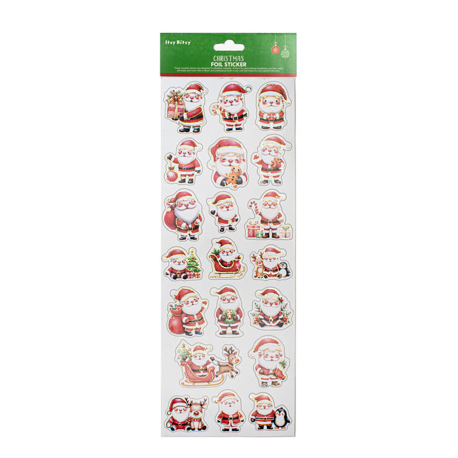 Autocollant pelliculable en feuille métallisée - Cadeaux du Père Noël env. 13.75 x 5in 1 feuille