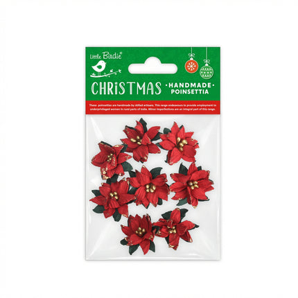 Fleurs de Noël faites à la main - Merry Poinsettia 8pc