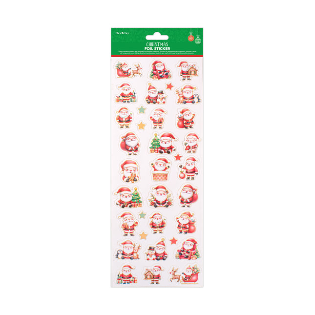 Autocollants à décoller en foil de Noël - Santa Moments env. 13.75 x 5in 1 feuille