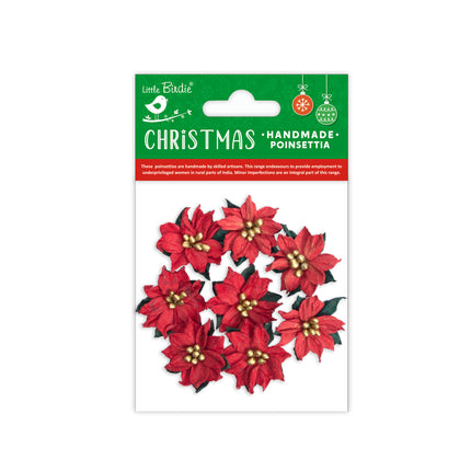 Fleur de poinsettia faite à la main- 8pc