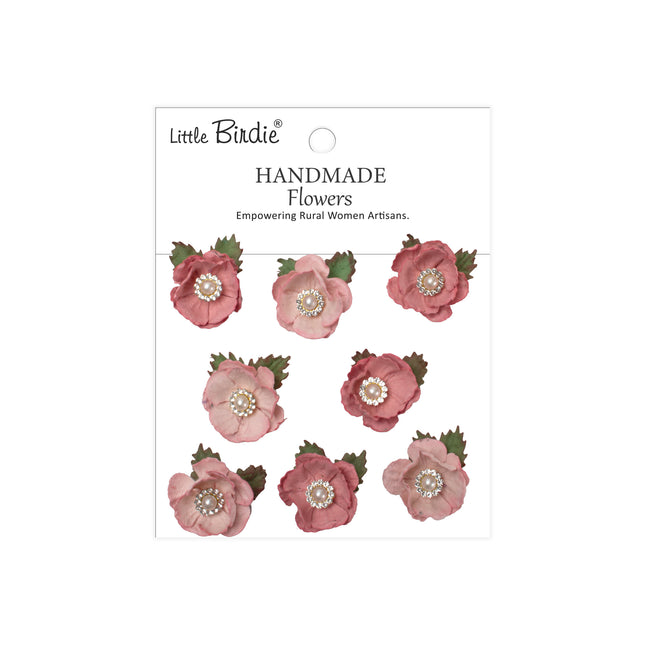 Fleurs faites main Butter Cup - Passion rose 8 pièces