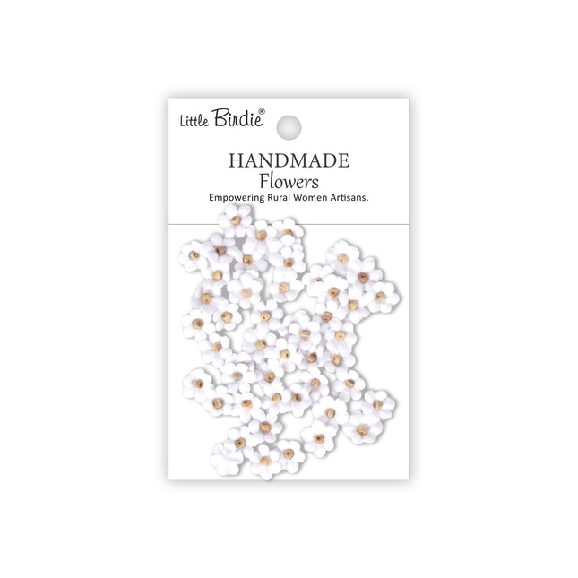 Fleurs faites main Esme - Blanc givré 50pc