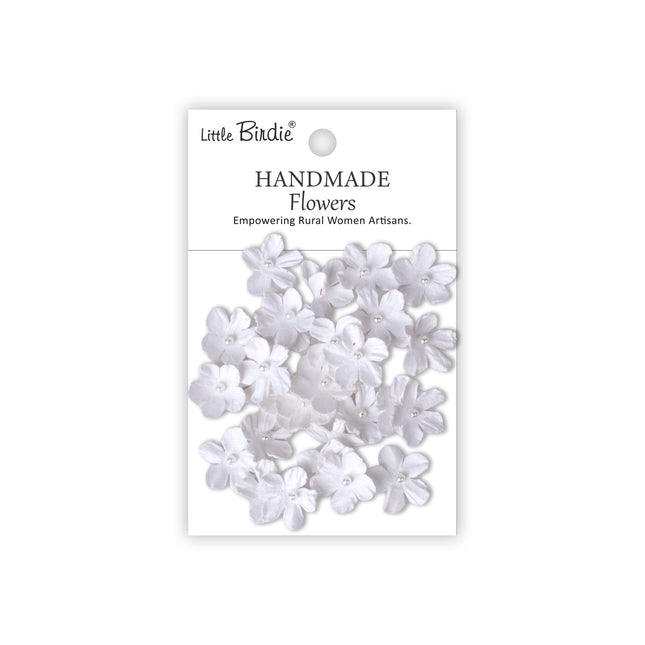 Fleurs faites main Pearl Petites - Blanc givré 30pc