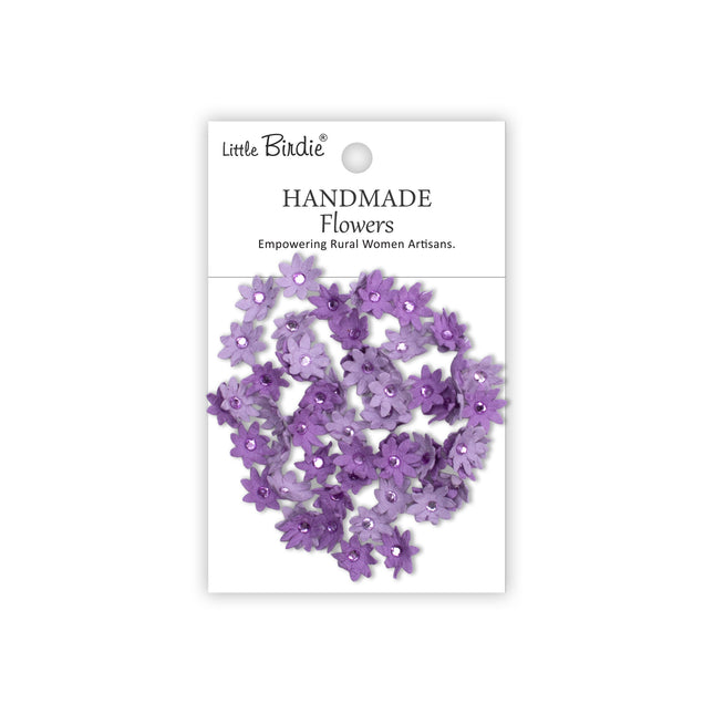 Fleurs faites à la main Micro Jewlled Florettes - Murmure lilas 60pc