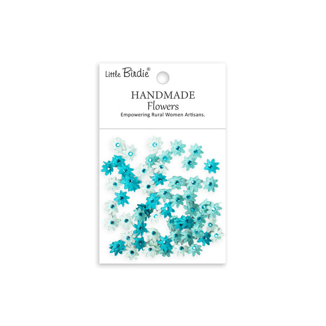 Fleurs faites à la main Micro Jewlled Florettes - Ciel brumeux 60pc