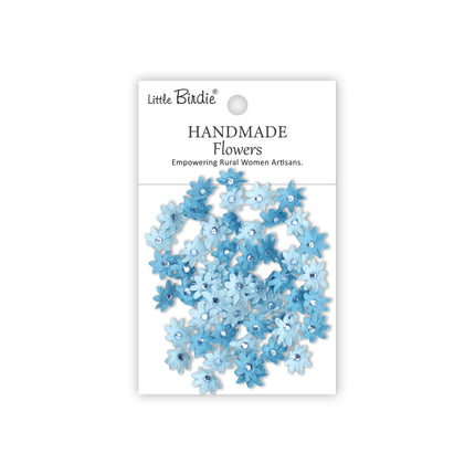 Fleurs faites à la main Micro Jewlled Florettes - Bleu cristal 60pc
