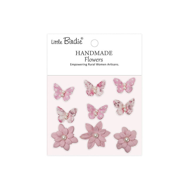 Fleurs en papier imprimé faites à la main - Timothy, Symphonie rose 9pc