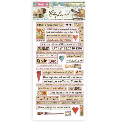 Chipboard cm 15x30 - citations Atelier