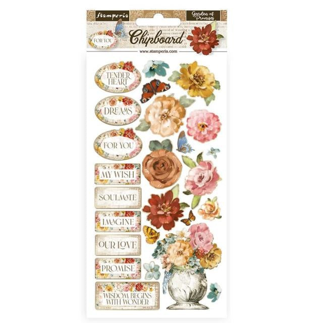 chipboard cm 15x30 - Garden of Promises