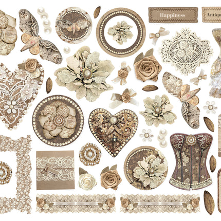 Die cuts assortis - Old Lace