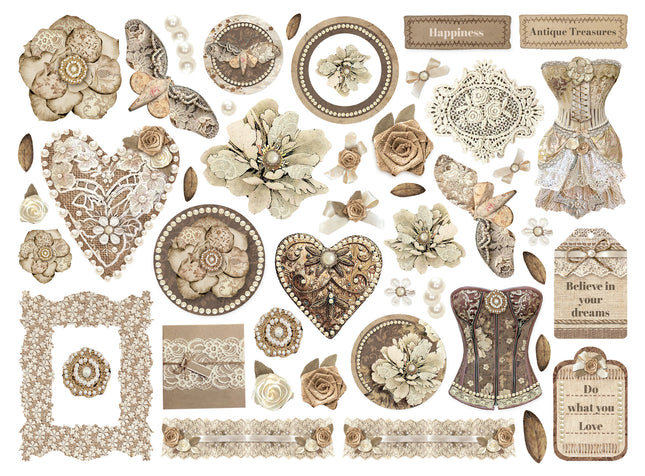 Die cuts assortis - Old Lace