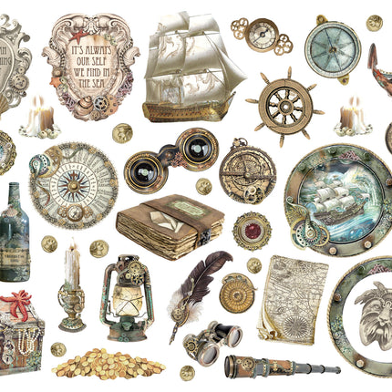 Die cuts assortis - Songs of the Sea bateau et trésors