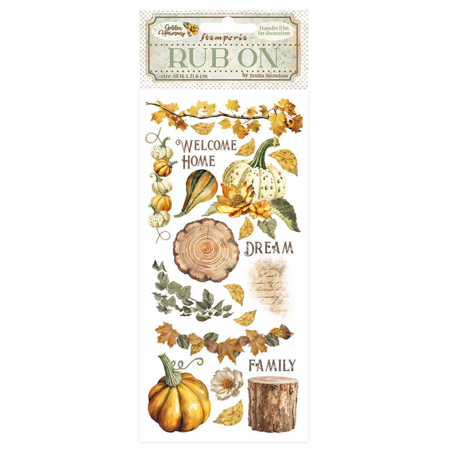 Transferts à frotter cm 10,16x21,6 - Golden Harmony citrouilles