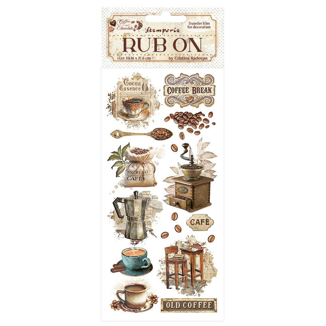 Transferts 10,16x21,6 cm - Coffee and Chocolate instants café vintage