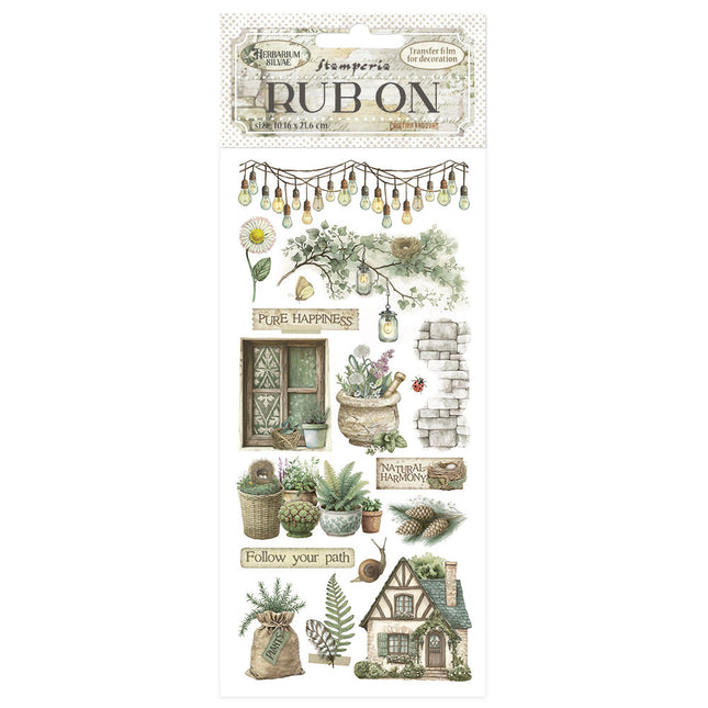 Transfert à frotter 10,16x21,6 cm - Herbarium Silvae cottage
