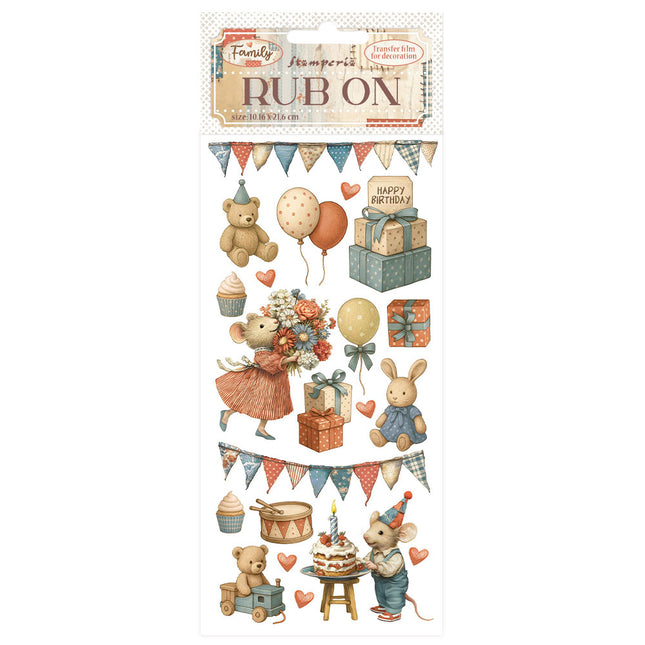 Transferts à frotter cm 10,16x21,6 - Fête familiale