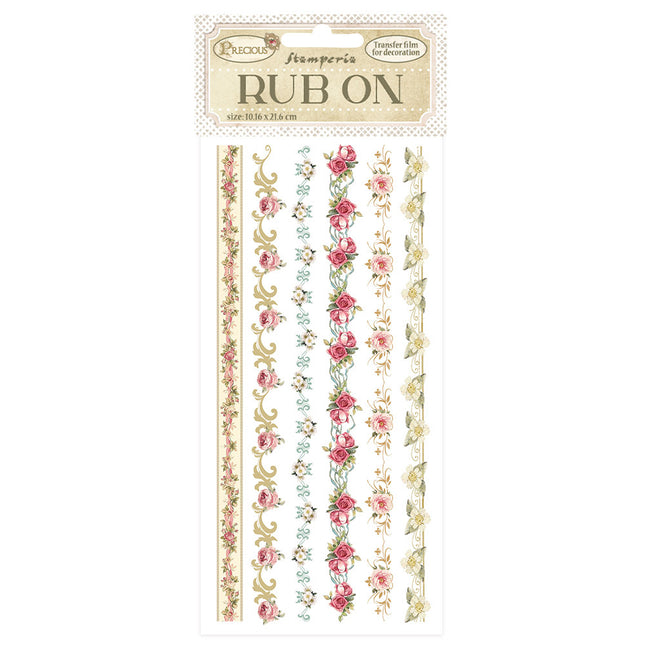 Transfert à frotter cm 10,16x21,6 - rayures Precious