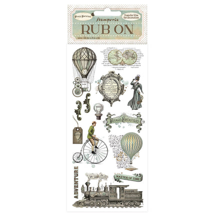 Transferts à frotter cm 10,16x21,6 - ballons Voyages Fantastiques