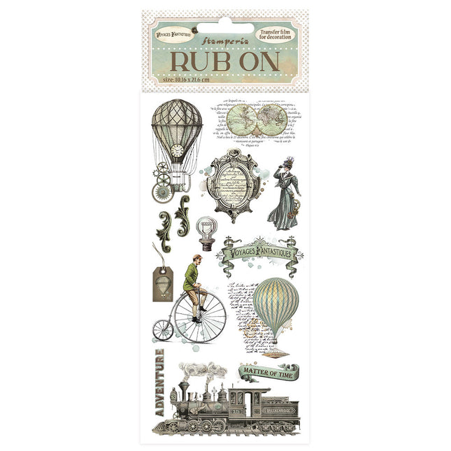 Transferts à frotter cm 10,16x21,6 - ballons Voyages Fantastiques