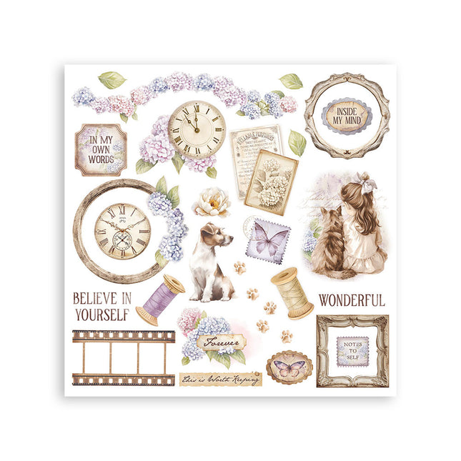 Kit de transferts à frotter 15,5x15,5 cm - 6 pages  Quiet Days