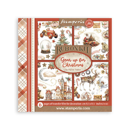 Assortiment de transferts à frotter cm 15,5x15,5 - 6 motifs Gear up for Christmas