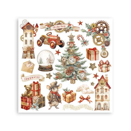 Assortiment de transferts à frotter cm 15,5x15,5 - 6 motifs Gear up for Christmas