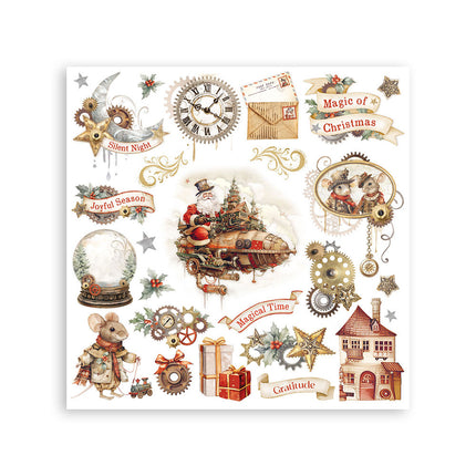 Assortiment de transferts à frotter cm 15,5x15,5 - 6 motifs Gear up for Christmas