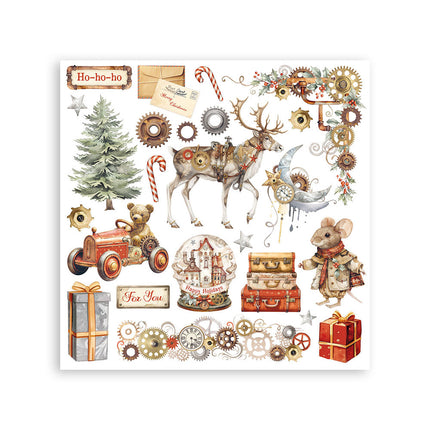 Assortiment de transferts à frotter cm 15,5x15,5 - 6 motifs Gear up for Christmas