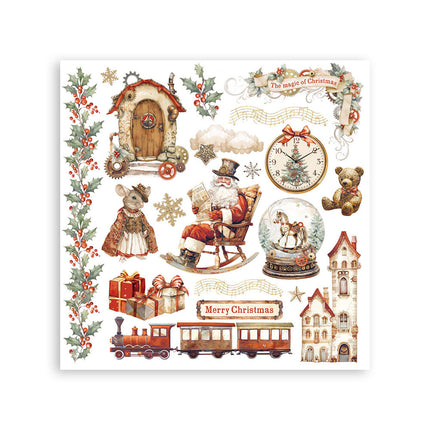 Assortiment de transferts à frotter cm 15,5x15,5 - 6 motifs Gear up for Christmas