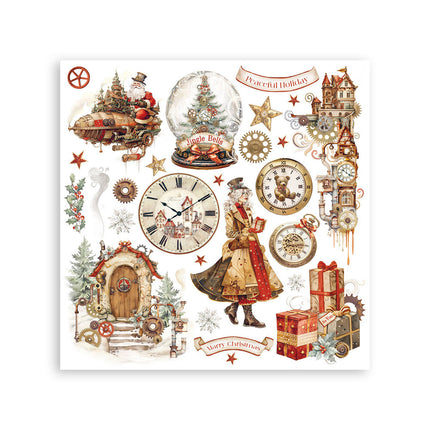 Assortiment de transferts à frotter cm 15,5x15,5 - 6 motifs Gear up for Christmas