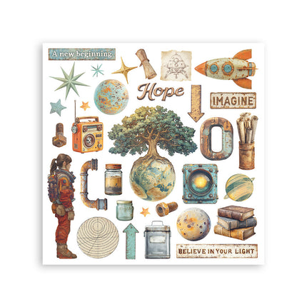 Kit de décalcomanies cm 15,5x15,5 - 6 pages  A new Beginning