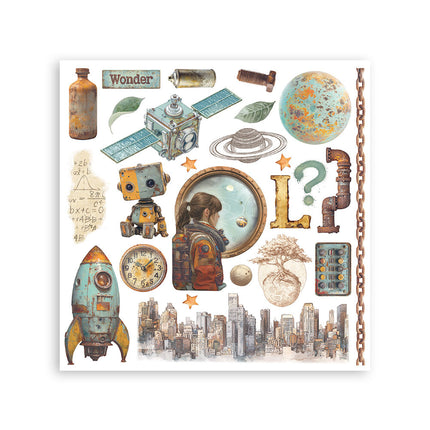 Kit de décalcomanies cm 15,5x15,5 - 6 pages  A new Beginning