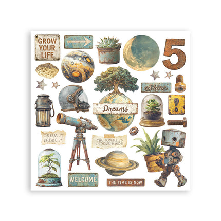 Kit de décalcomanies cm 15,5x15,5 - 6 pages  A new Beginning