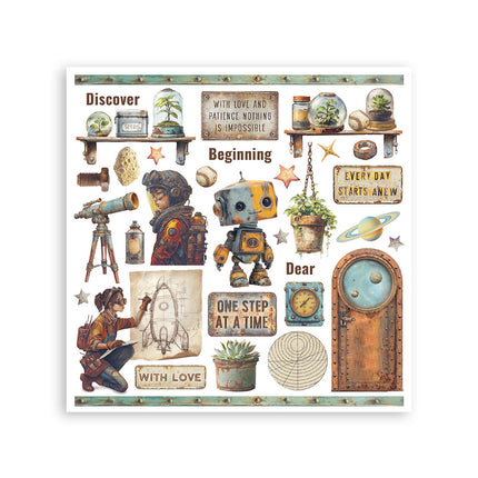 Kit de décalcomanies cm 15,5x15,5 - 6 pages  A new Beginning