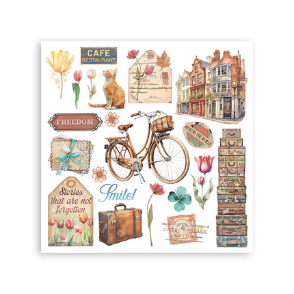 Kit de transferts à frotter 15,5x15,5 cm - 6 pages Art of Travelling