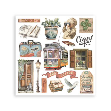 Kit de transferts à frotter 15,5x15,5 cm - 6 pages Art of Travelling