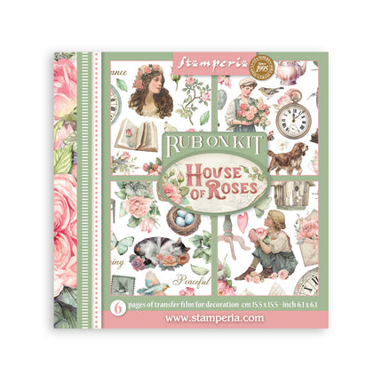 Kit de transferts décoratifs imprimés pour les loisirs créatifs et les arts, 15,5x15,5 cm - House of Roses