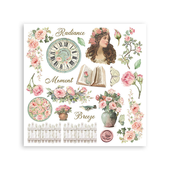 Kit de transferts décoratifs imprimés pour les loisirs créatifs et les arts, 15,5x15,5 cm - House of Roses