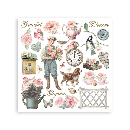 Kit de transferts décoratifs imprimés pour les loisirs créatifs et les arts, 15,5x15,5 cm - House of Roses