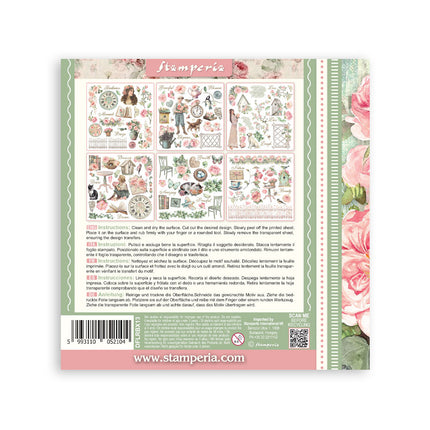 Kit de transferts décoratifs imprimés pour les loisirs créatifs et les arts, 15,5x15,5 cm - House of Roses