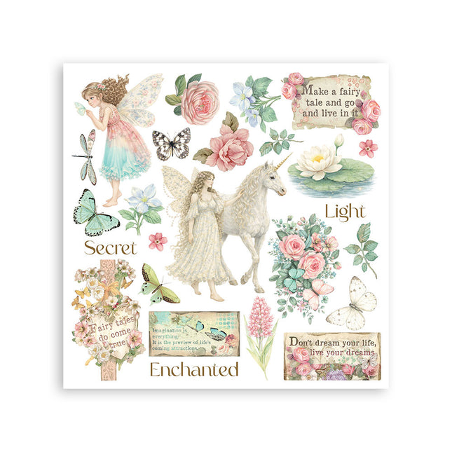 Kit de décalcomanies décoratives pour loisirs créatifs cm 15,5x15,5 - Wonderland