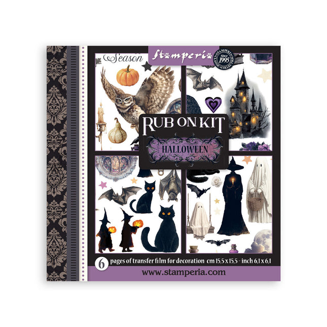Printed Decorative Rub on kit for Art and Craft cm 15,5x15,5 - Halloween